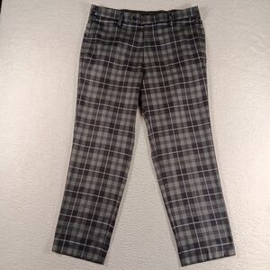 Murray Golf Pants Mens 38x29 (36×30) Black Broadsword Performance Tartan Plaid